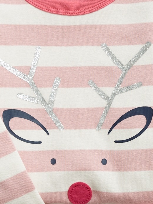 Image number 2 showing, babyGap 100% Organic Cotton Reindeer Graphic Stripe PJ Set