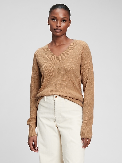 Image number 4 showing, Textured V-Neck Sweater