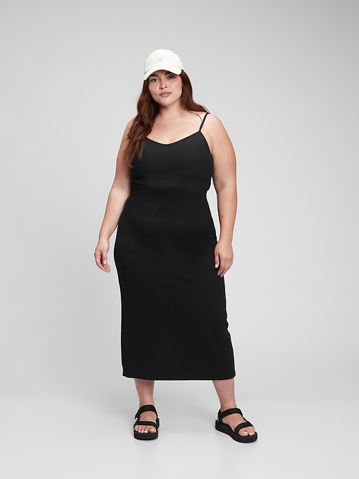 1 of 8 showing, with the color true black of product Knit Midi Skirt