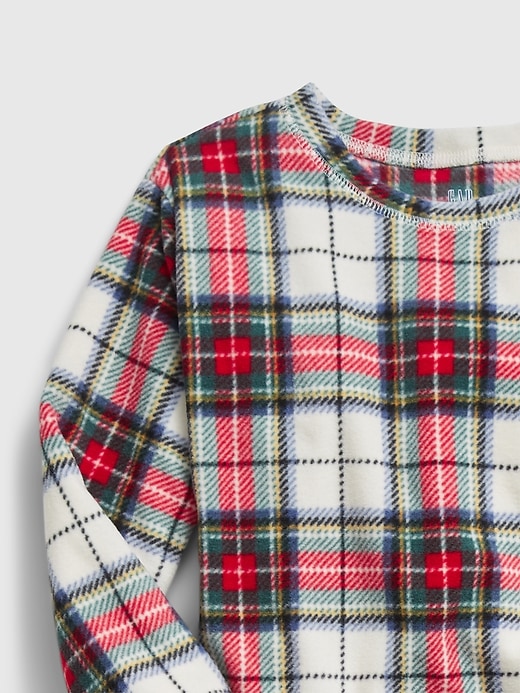 2 of 8 showing, with the color family matching white red plaid of product Kids Plaid PJ Set