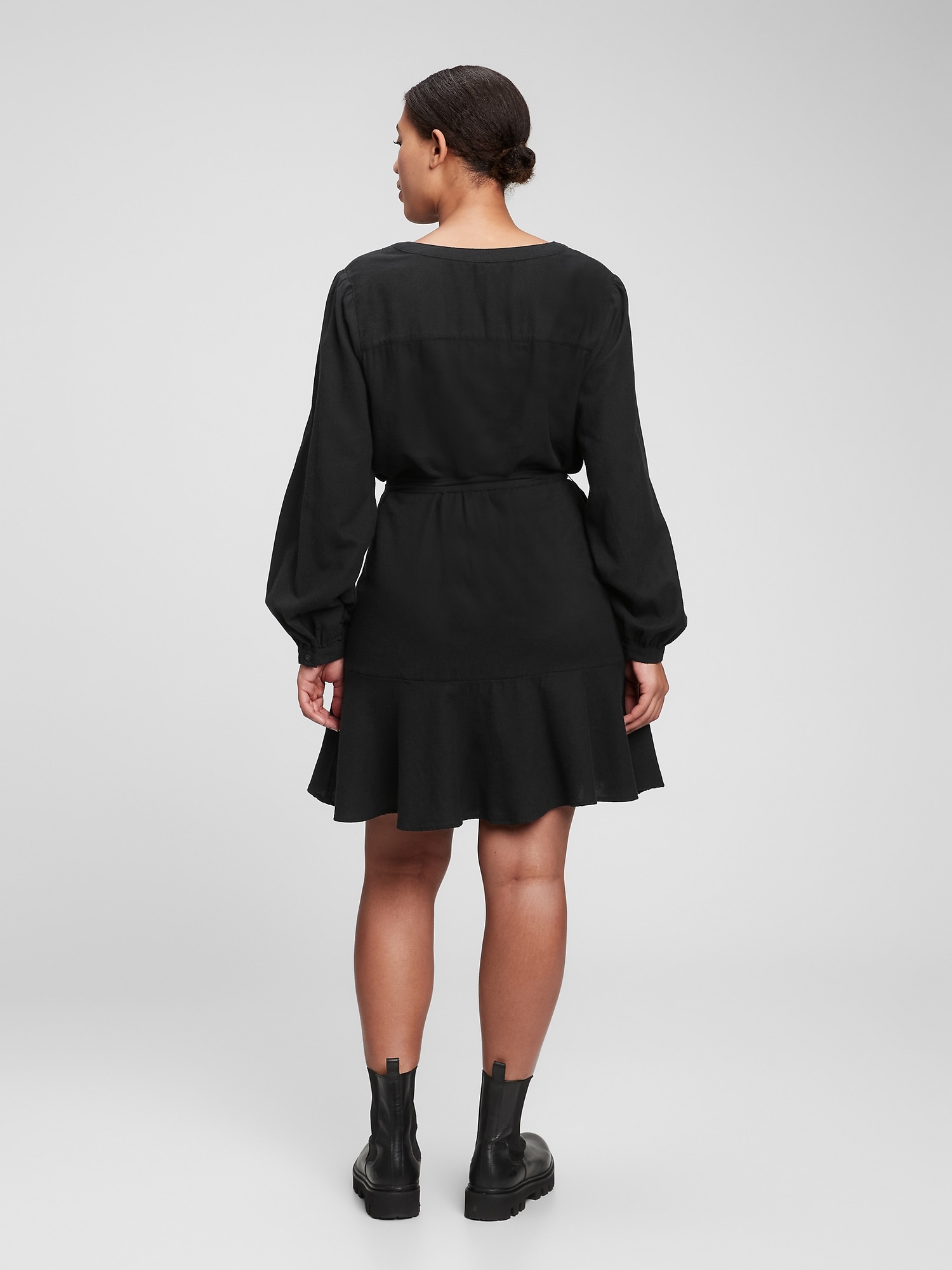 boohoo black leather dress
