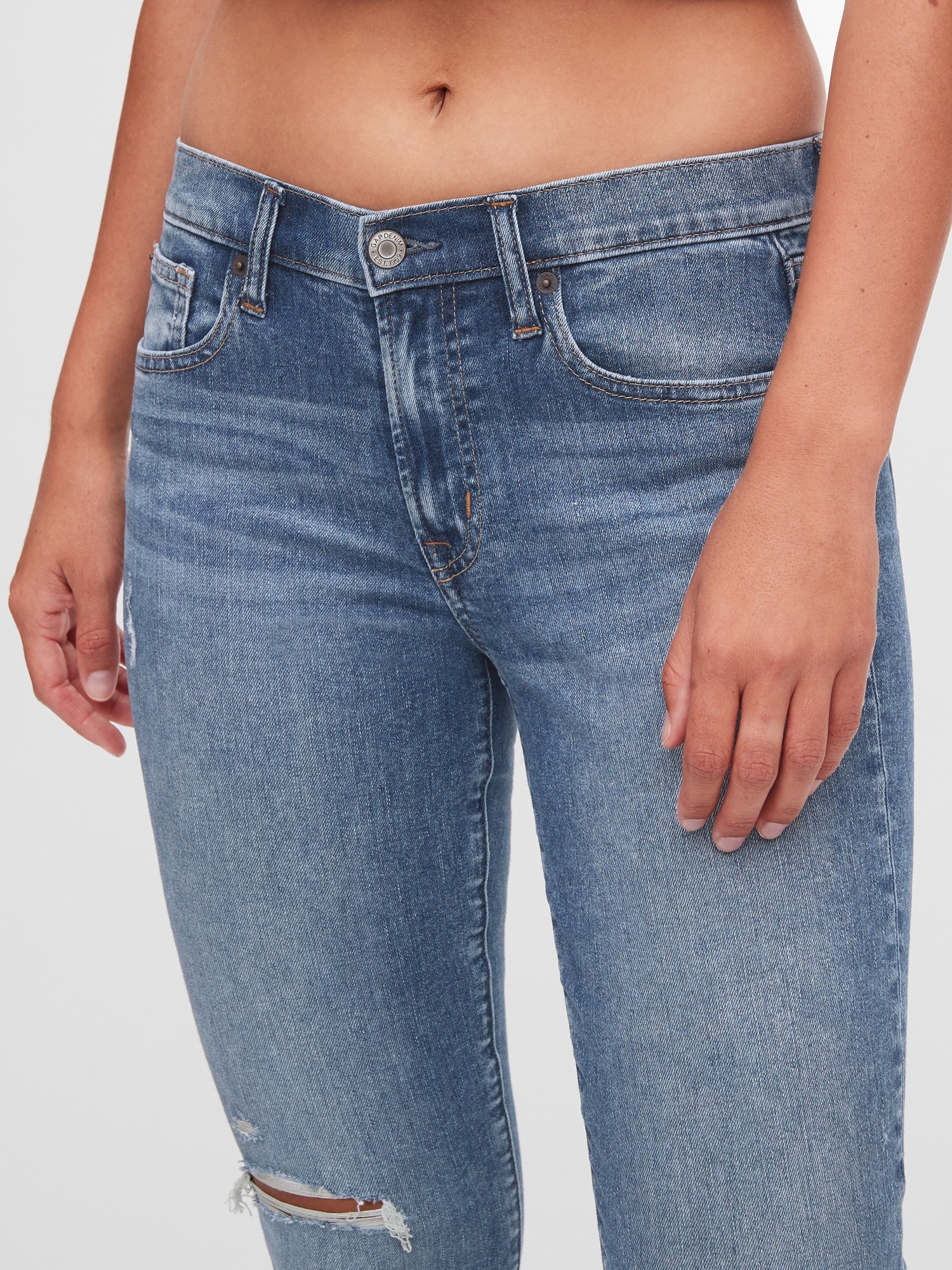 Mid Rise True Skinny Jeans With Washwell Gap