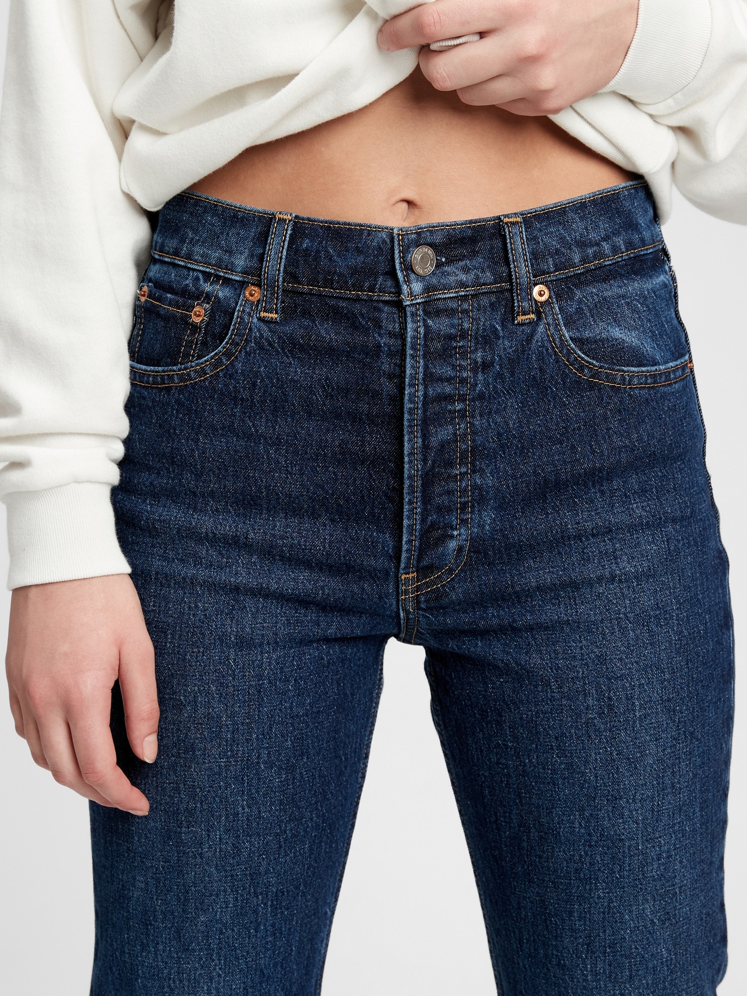 gap high rise cheeky straight