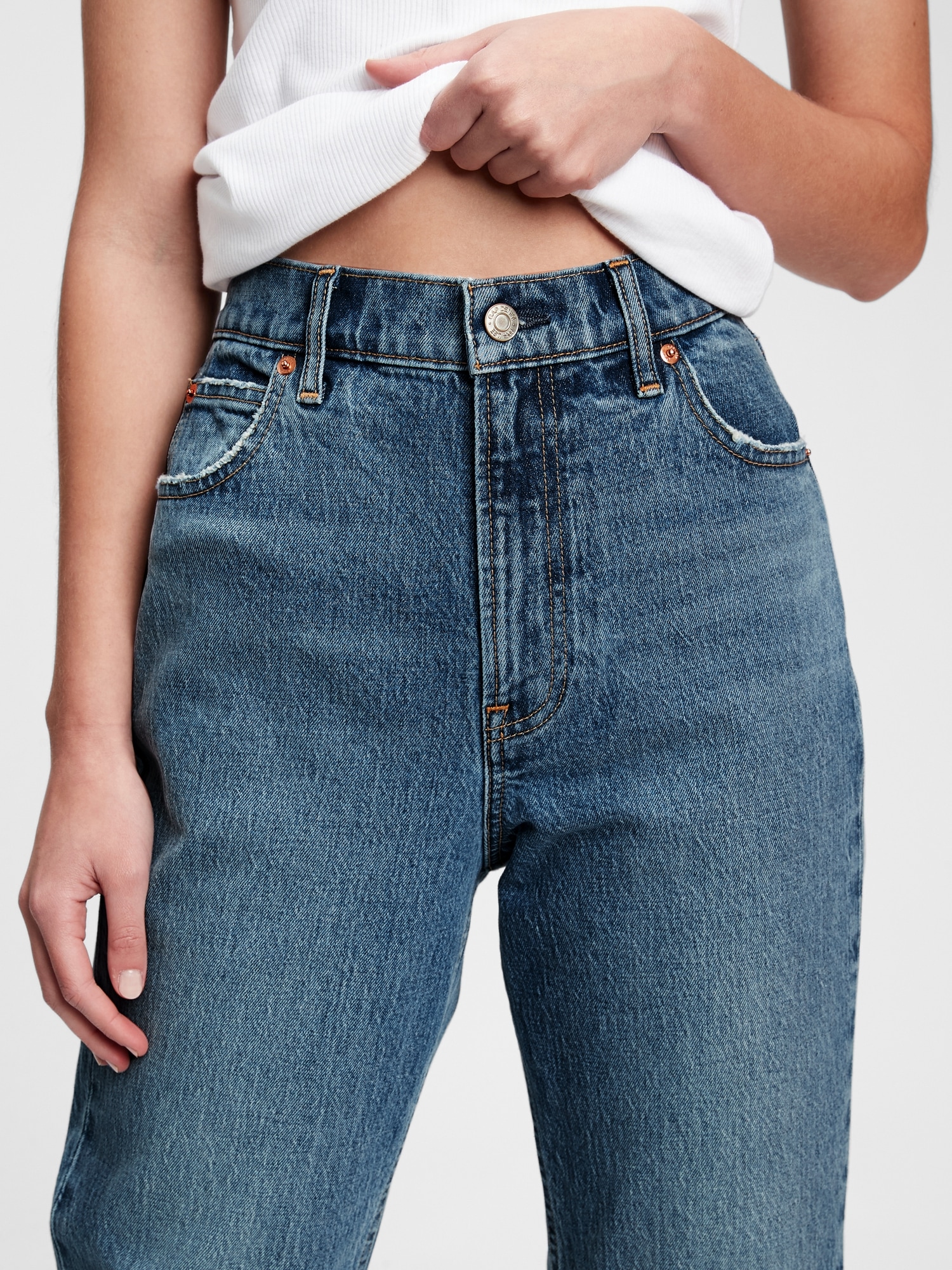 gap high rise mom jeans