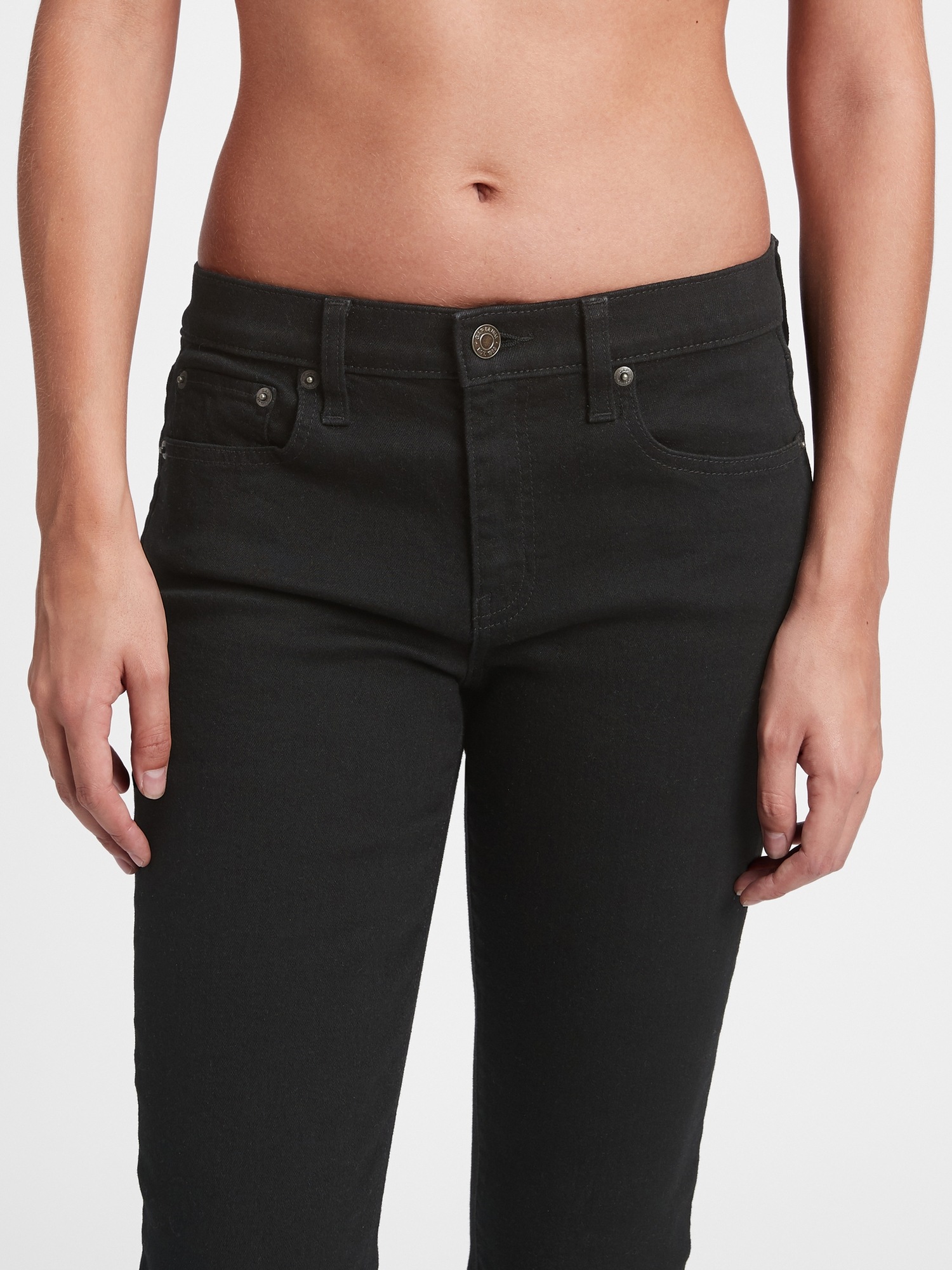 Mid Rise Classic Straight Jeans With 