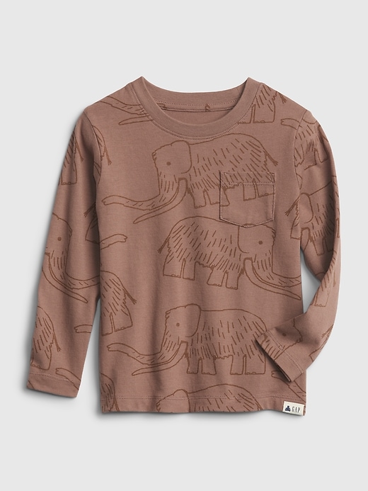 Organic Cotton T-Shirt With Dino Print Light Gray Mix