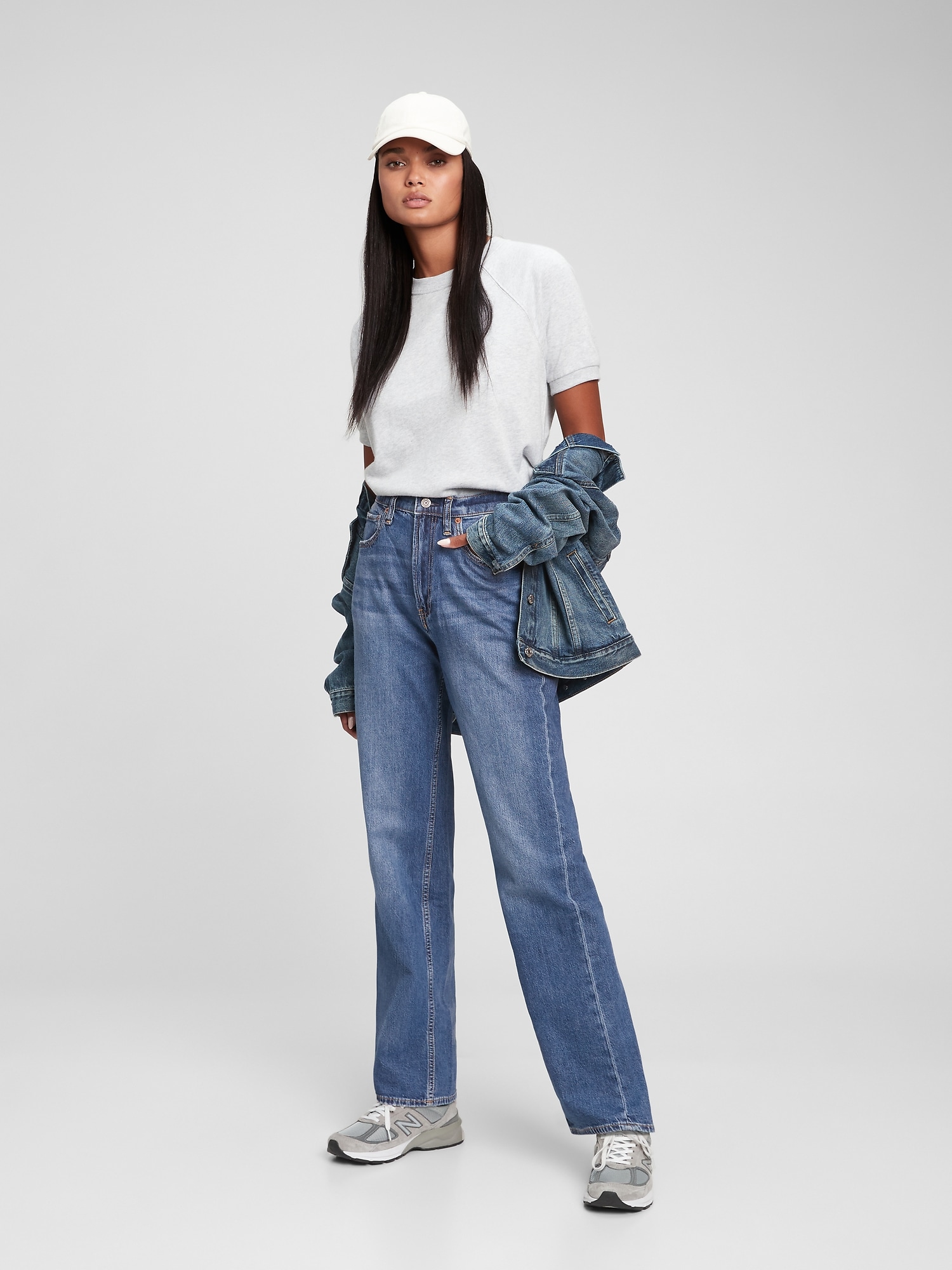 High Rise '90s Loose Jeans in Organic Cotton with Washwell | Gap