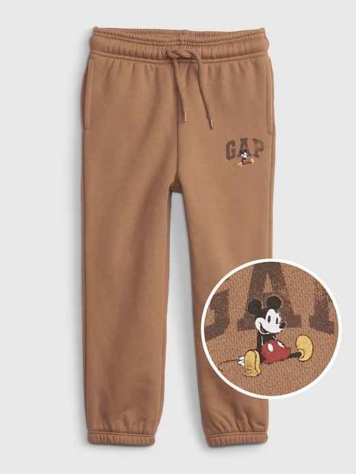 1 of 8 showing, with the color maple sugar brown of product Toddler Gap x Disney Graphic Joggers