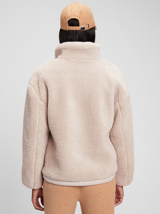 2 of 8 showing, with the color taupe beige of product Relaxed Sherpa Jacket