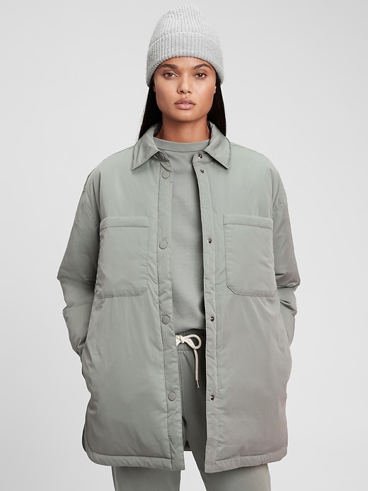 Image number 3 showing, Oversized Recycled Puffer Shirt Jacket 