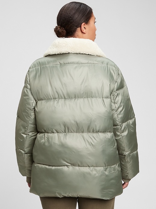 Image number 5 showing, Heavyweight 100% Recycled Oversized Sherpa Puffer Jacket
