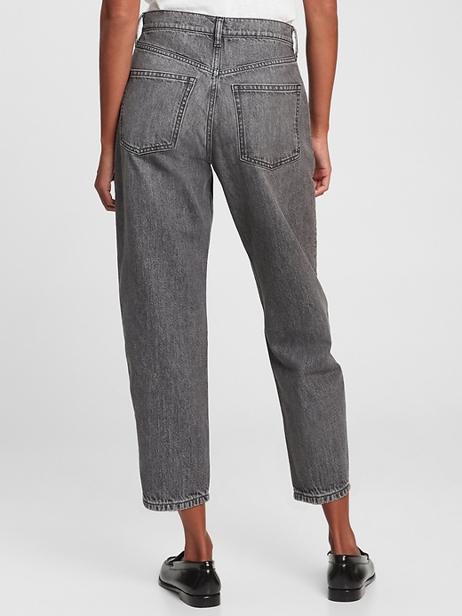 2 of 8 showing, with the color washed black of product High Rise Barrel Jeans with Washwell