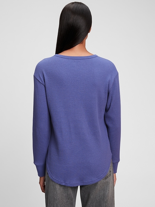 2 of 8 showing, with the color docksider blue of product Waffle-Knit Tunic T-Shirt