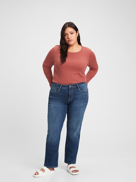 Gap Mid Rise Classic Straight Leg Jeans with Washwell