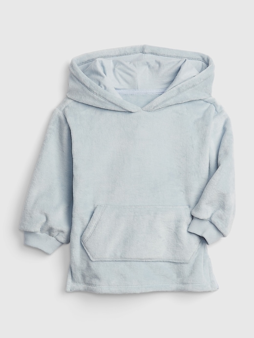 1 of 8 showing, with the color ice blue of product Toddler Oversized Plush Hoodie