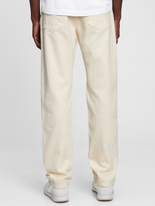 2 of 8 showing, with the color natural denim of product Straight Jeans in GapFlex with Washwell