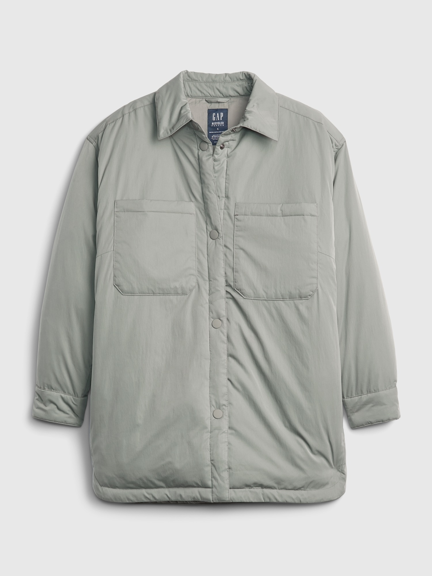 Oversized Recycled Puffer Shirt Jacket 