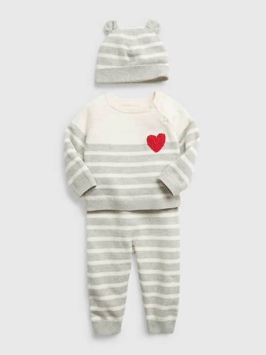 Image number 3 showing, Baby Stripe Sweater 3-Piece Outfit Set