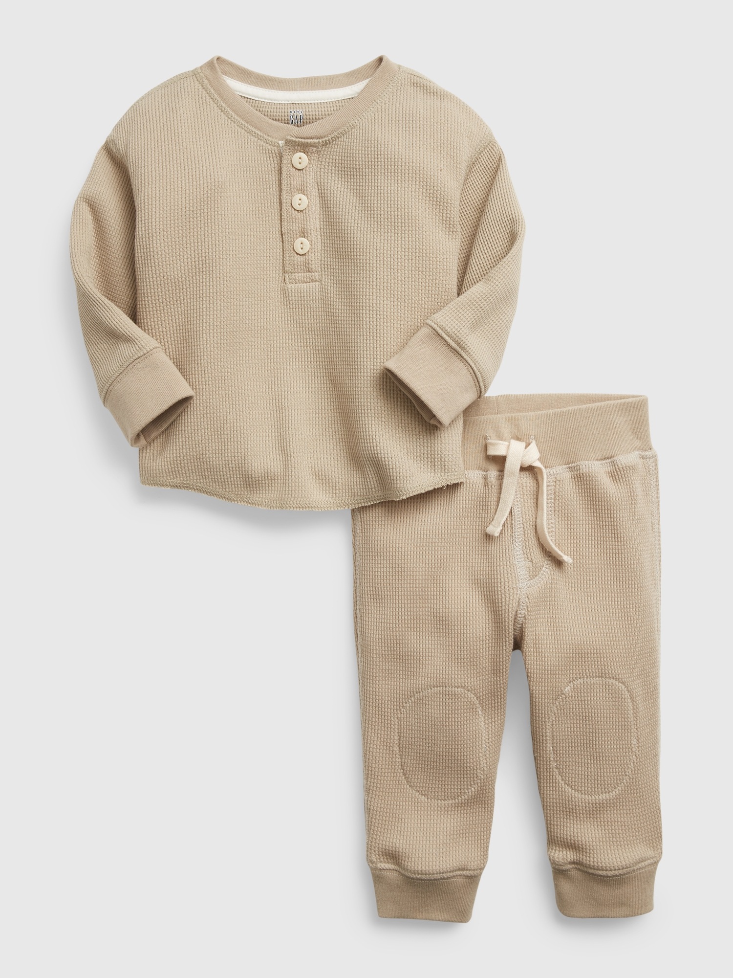 Baby WaffleKnit Henley Outfit Set Gap