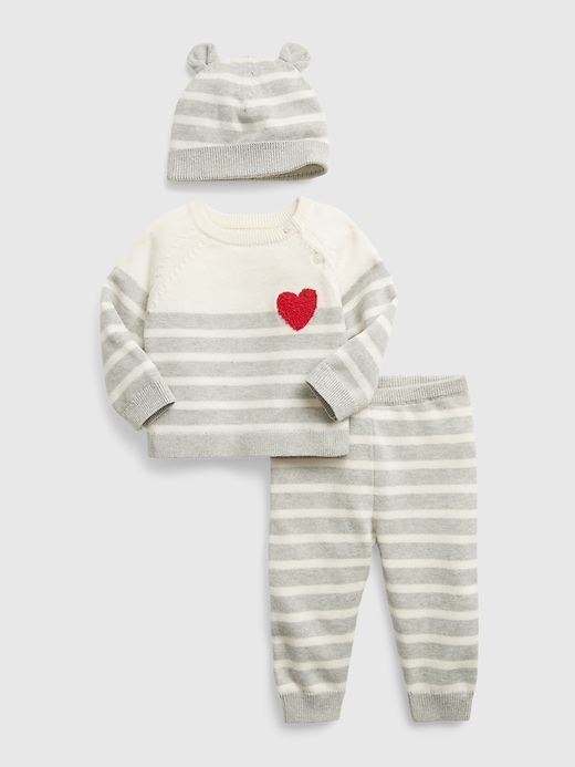 Image number 1 showing, Baby Stripe Sweater 3-Piece Outfit Set