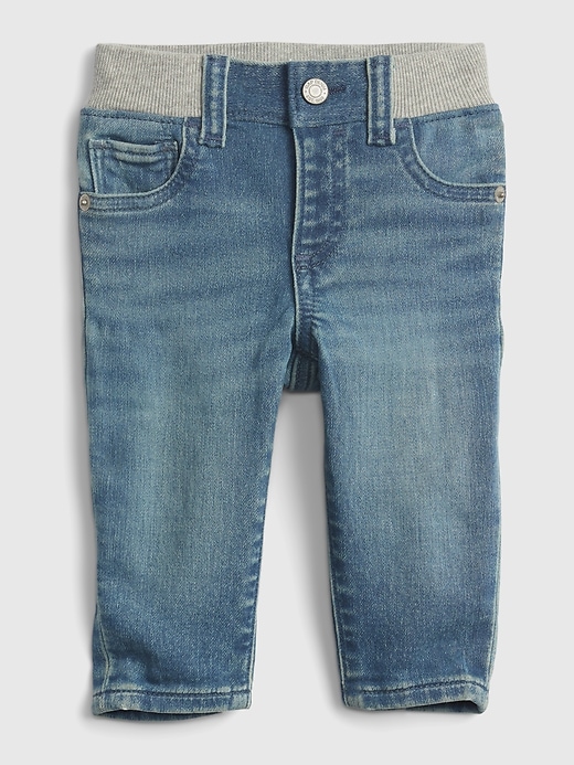 Image number 1 showing, Baby Knit-Denim Slim Jeans