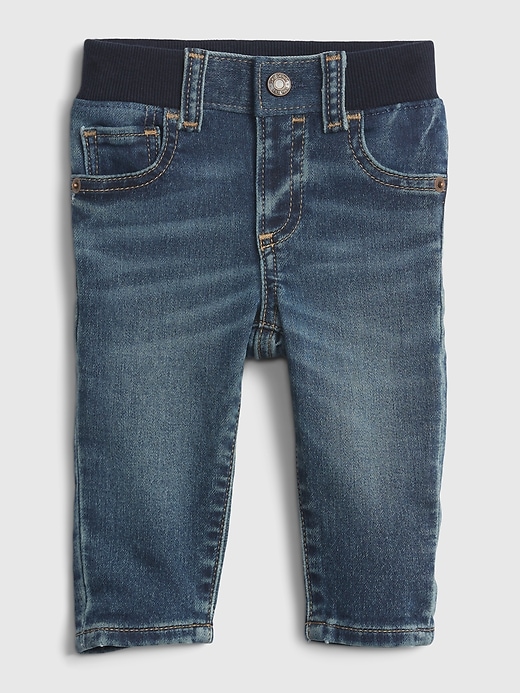 geboorte eerlijk Aftrekken Baby Organic Knit-Denim Slim Jeans | Gap