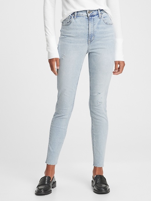 Gap Sky High Destructed Jeans with Washwell