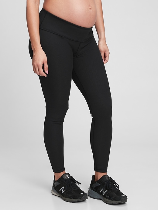 View large product image 1 of 1. Maternity GapFit Under Belly Rib Blackout 7/8 Leggings