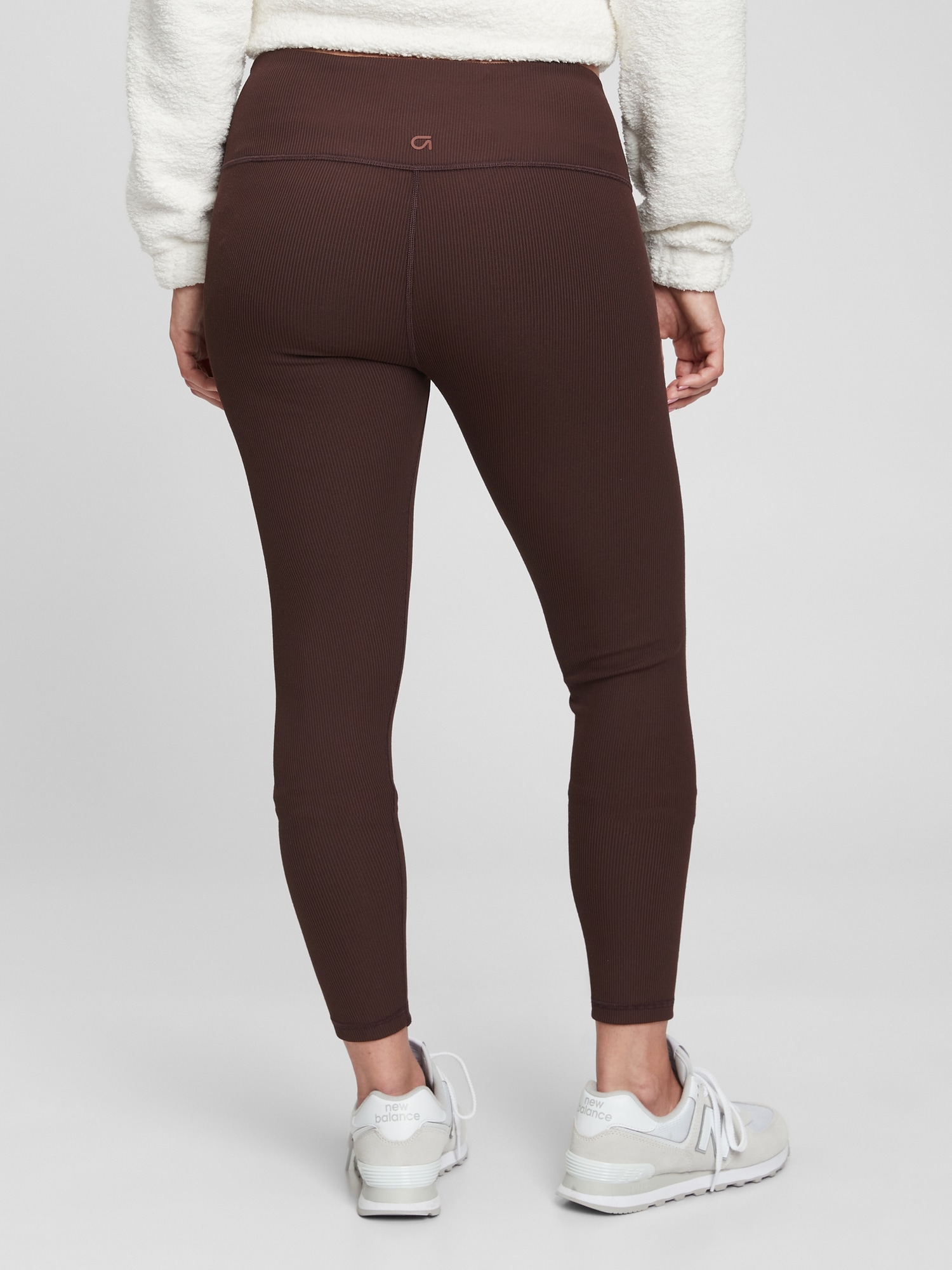 GapFit High Waisted Ribbed Blackout Leggings