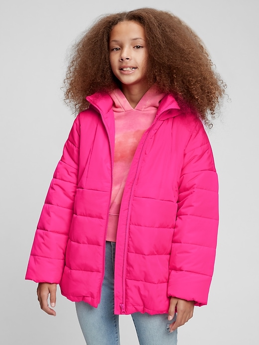 2 of 8 showing, with the color SIZZLING FUCHSIA NEON of product Kids Quilted Parka