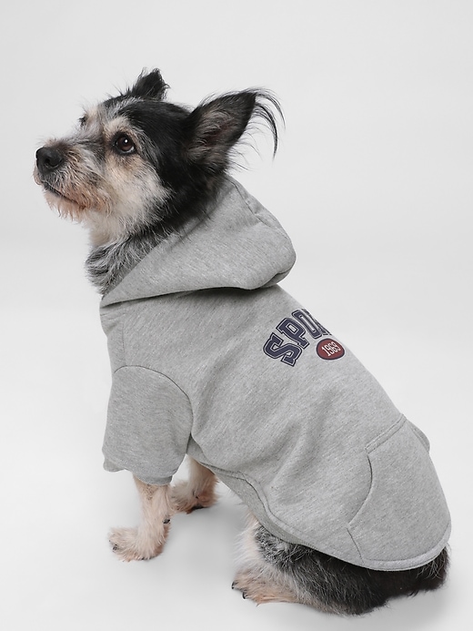 2 of 8 showing, with the color heather grey of product Dog Gap Sports Logo Hoodie