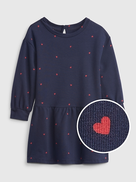 1 of 8 showing, with the color navy uniform blue of product Toddler Long Sleeve Print Dress