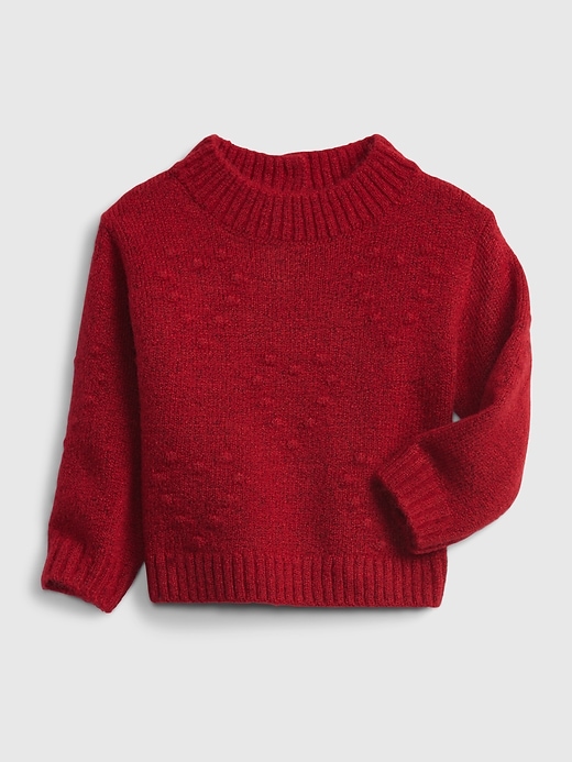 Image number 1 showing, Baby Mockneck Heart Sweater