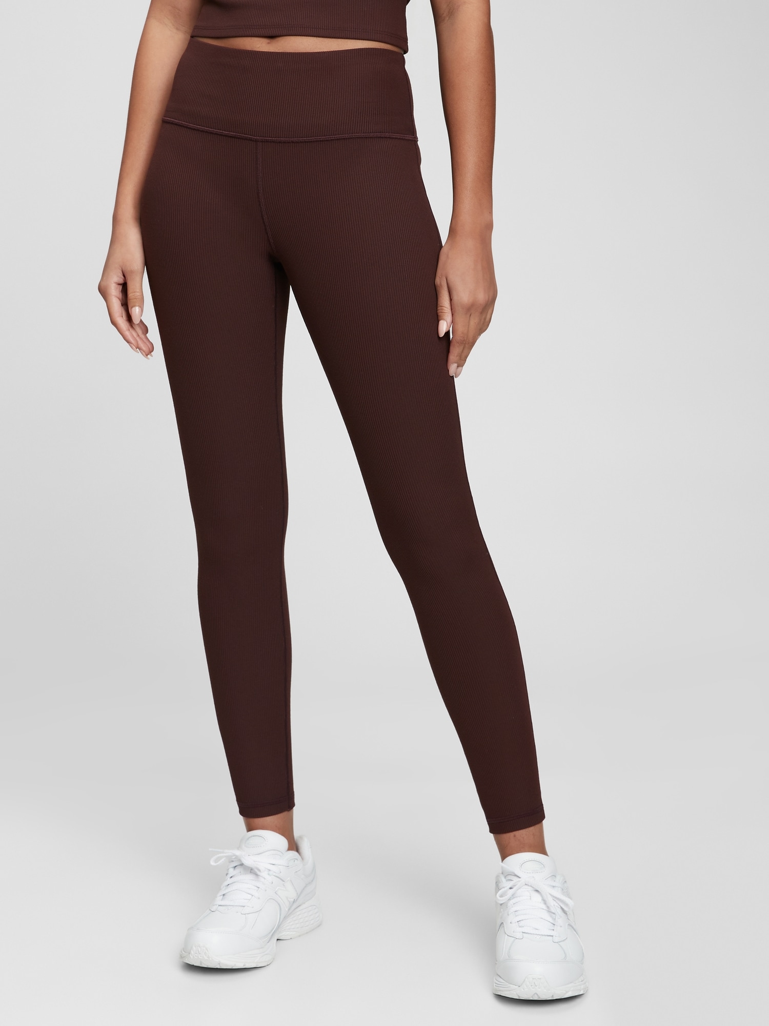 GapFit High Rise Blackout Ribbed Full Length Leggings Gap