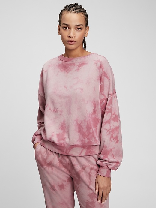 1 of 8 showing, with the color mauvewood pink tie dye of product Vintage Soft Crewneck Sweatshirt