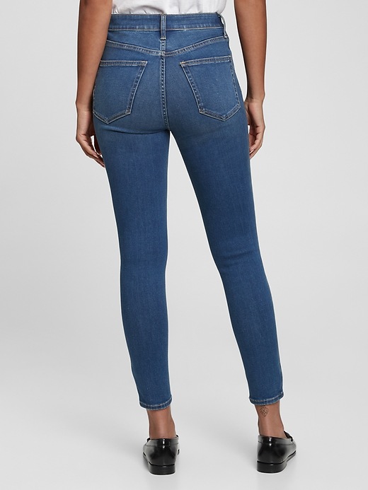 2 of 8 showing, with the color medium indigo of product High Rise Ace Jeans