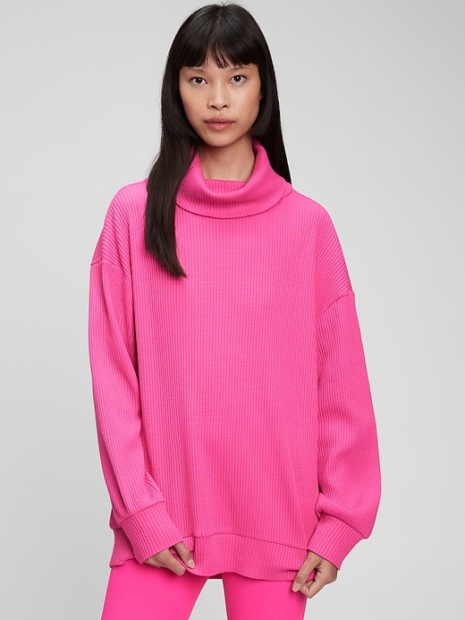 View large product image 1 of 1. Waffle-Knit Turtleneck T-Shirt