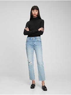 Ribbed Turtleneck T-Shirt | Gap