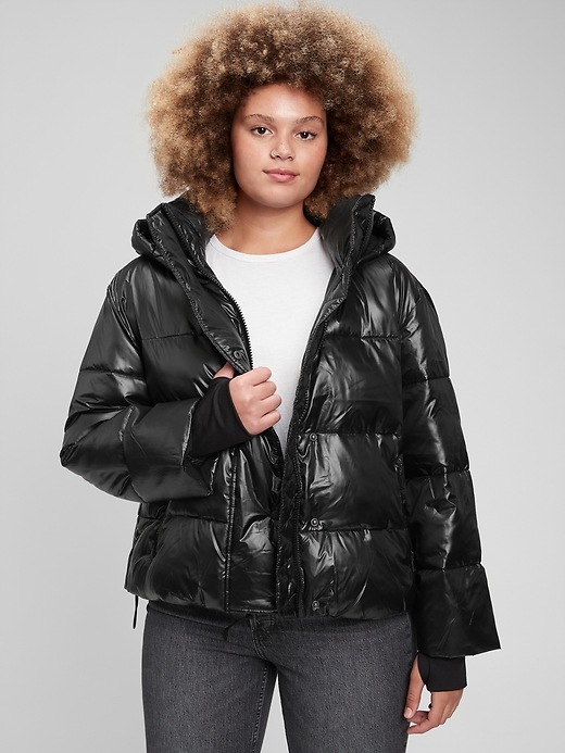 Image number 4 showing, 100% Recycled Polyester Relaxed Heavyweight Cropped Puffer Jacket