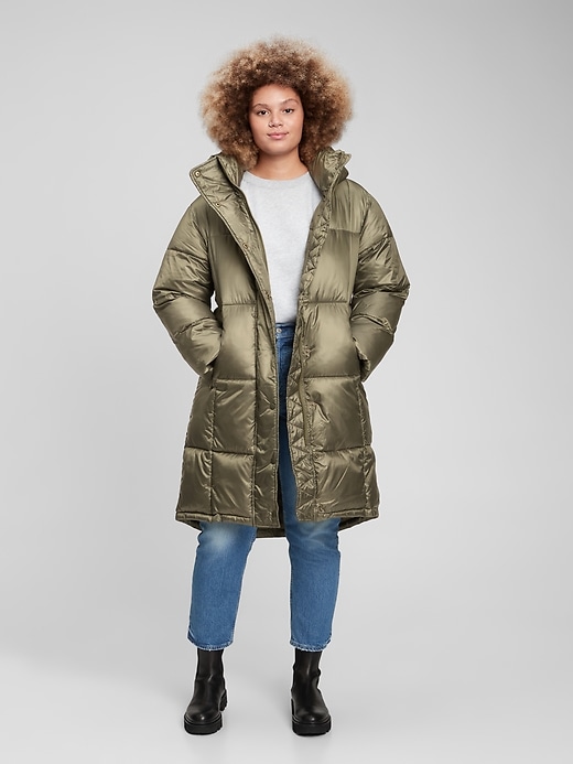 Image number 4 showing, 100% Recycled Relaxed Heavyweight Midi Puffer Coat