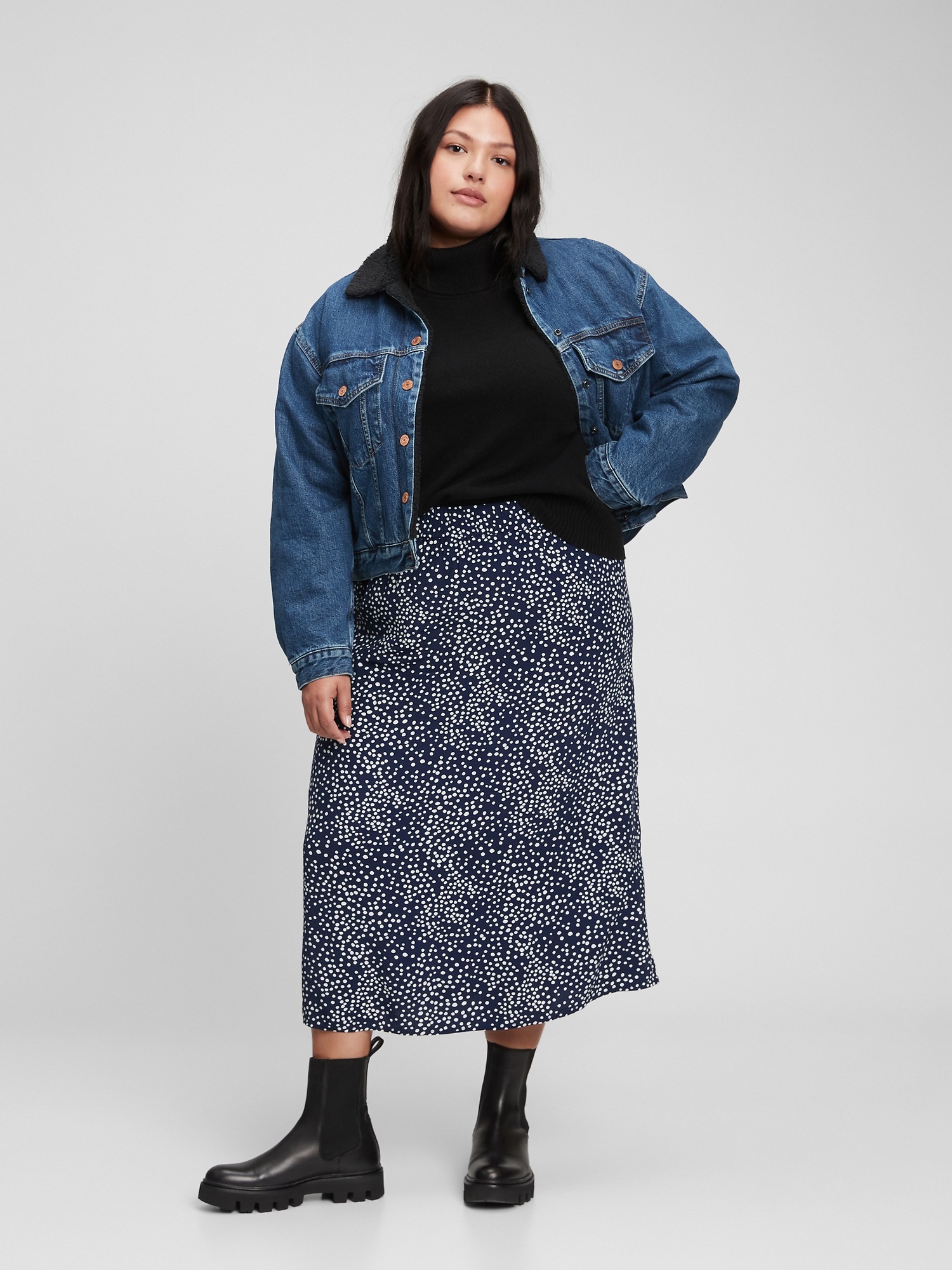 LENZING™ ECOVERO™ Midi Skirt Gap