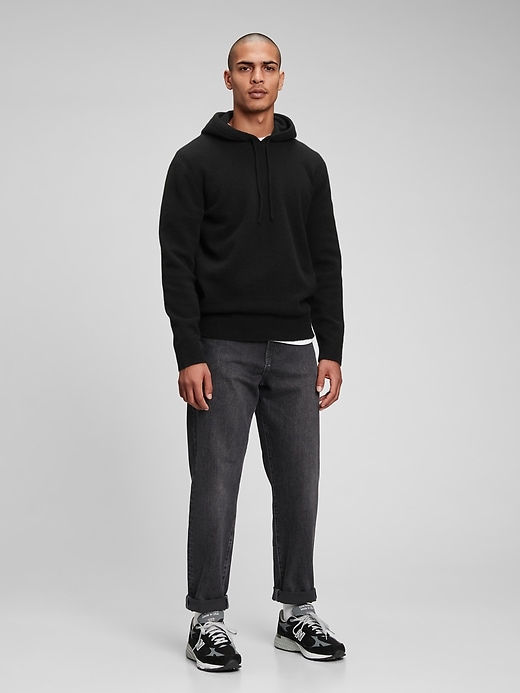 1 of 8 showing, with the color true black of product Recycled Hoodie