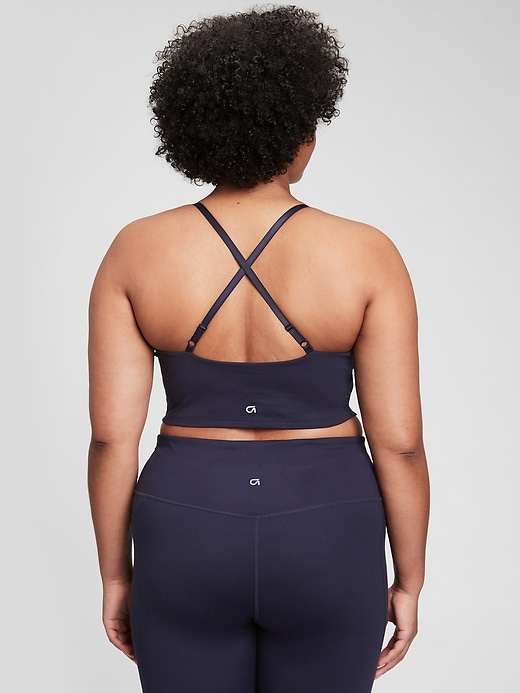 2 of 8 showing, with the color navy blue of product GapFit Power Longline Sports Bra