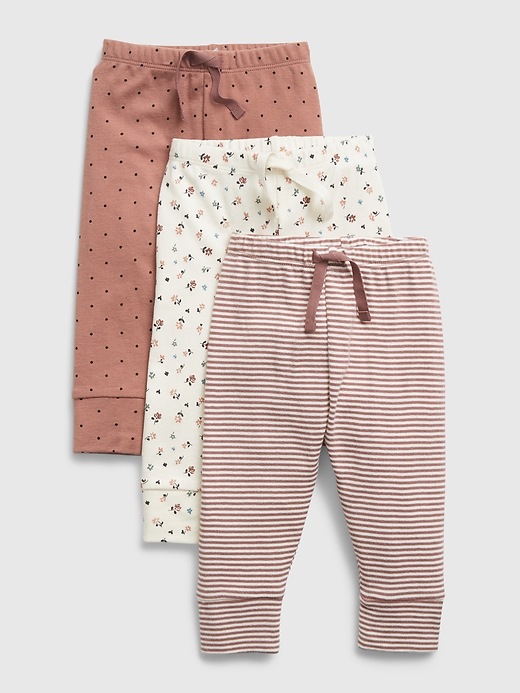 View large product image 1 of 1. Baby Organic Cotton Print Pull-On Pants (3-Pack)