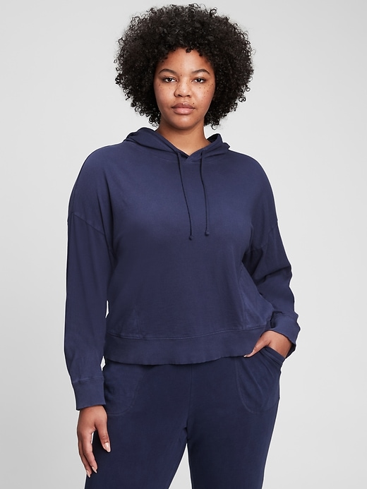 1 of 8 showing, with the color navy blue of product Tee Sweats Hoodie