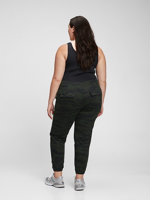 2 of 8 showing, with the color black & green tiger print of product Ribbed Pull-On Joggers