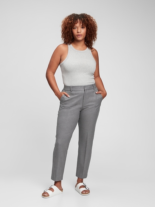 1 of 8 showing, with the color heather grey of product High Rise Slim Pants