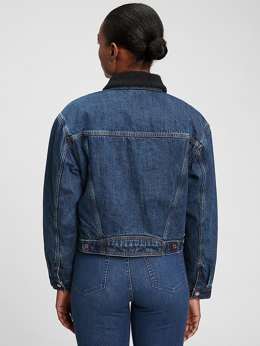 Image number 5 showing, '90s Denim Sherpa Icon Jacket