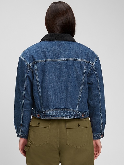 Image number 2 showing, '90s Denim Sherpa Icon Jacket