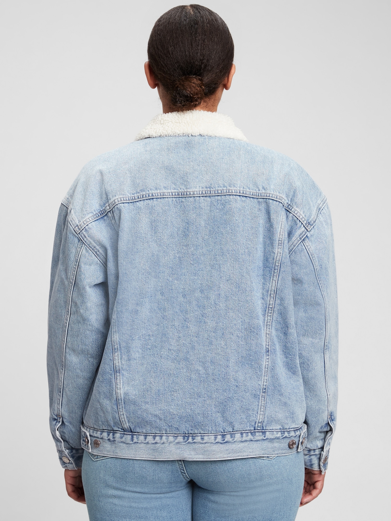 oversized lined denim jacket